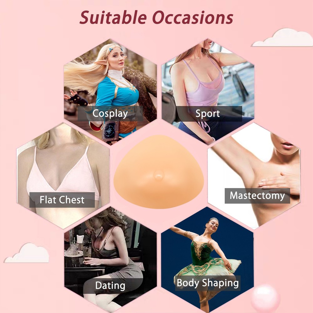 Silicone Breast Forms Insert Pad Enhancer Prosthetic Bra1 Piece