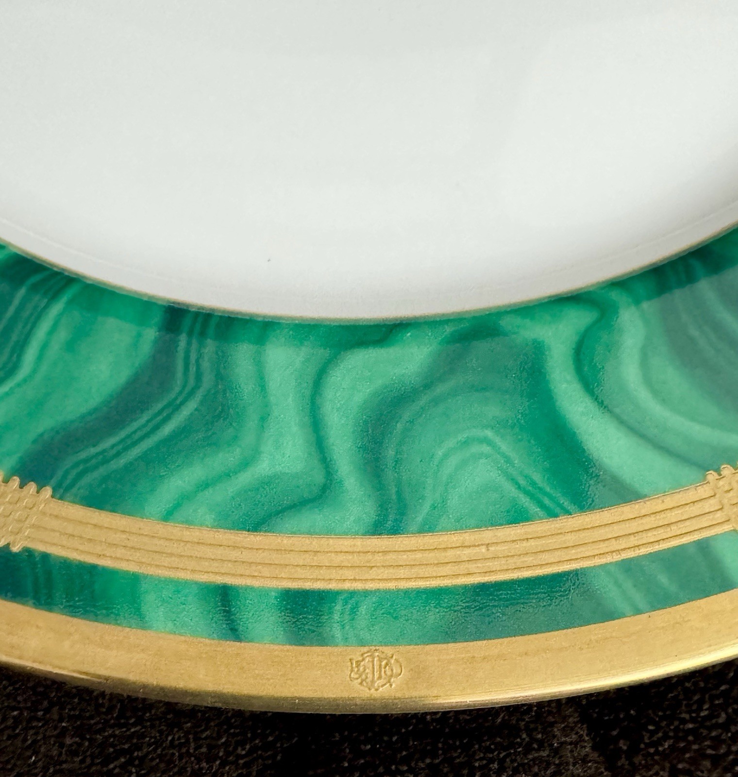 CHRISTIAN DIOR GAUDRON MALACHITE 5 Piece -Place Setting Plate Bowl Cup VINTAGE