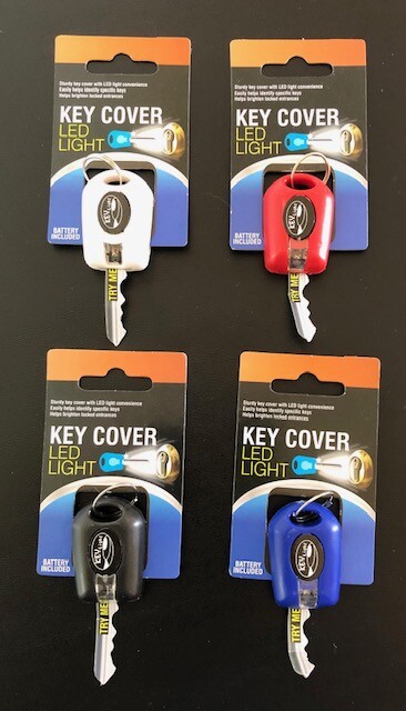 Key Cover LED Bright Light Keychain Torch Flashlight Keyring Case Cap New !