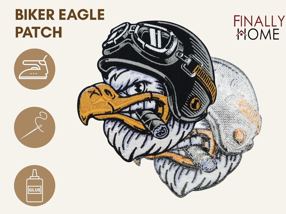 Biker Eagle with Cigar Patch for Leather Vests | Motorcycle Patch, Leather Jacket