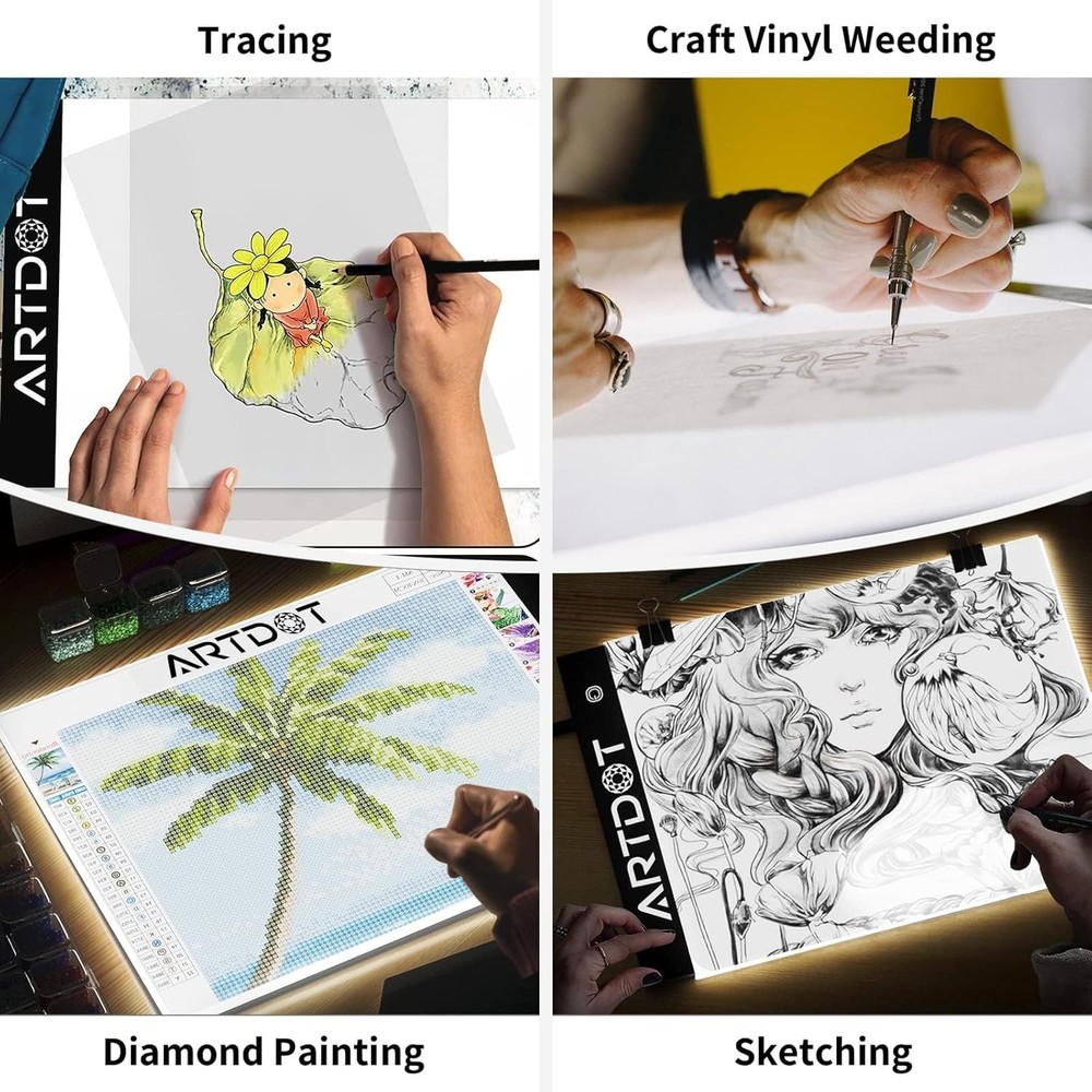LED Light Pad for Multi-Usage - A4 Size, Adjustable Lumens, Perfect for Crafting