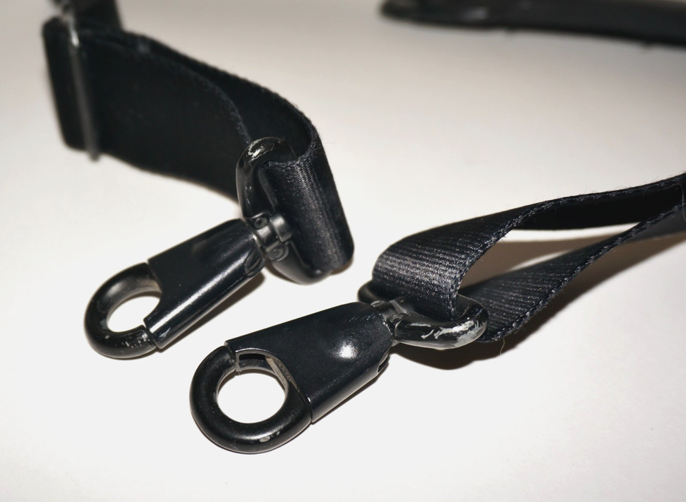 TUMI Black Leather & Nylon Adjustable 30-48" Replacement Strap