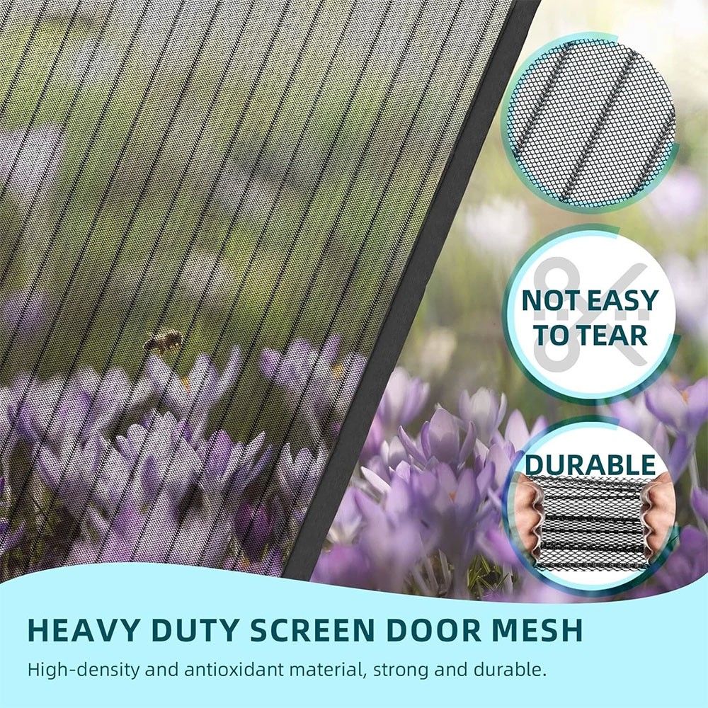 Garage Door Magnetic Screen Door Mesh Curtain Heavy Duty Block Mosquito 92"x74"