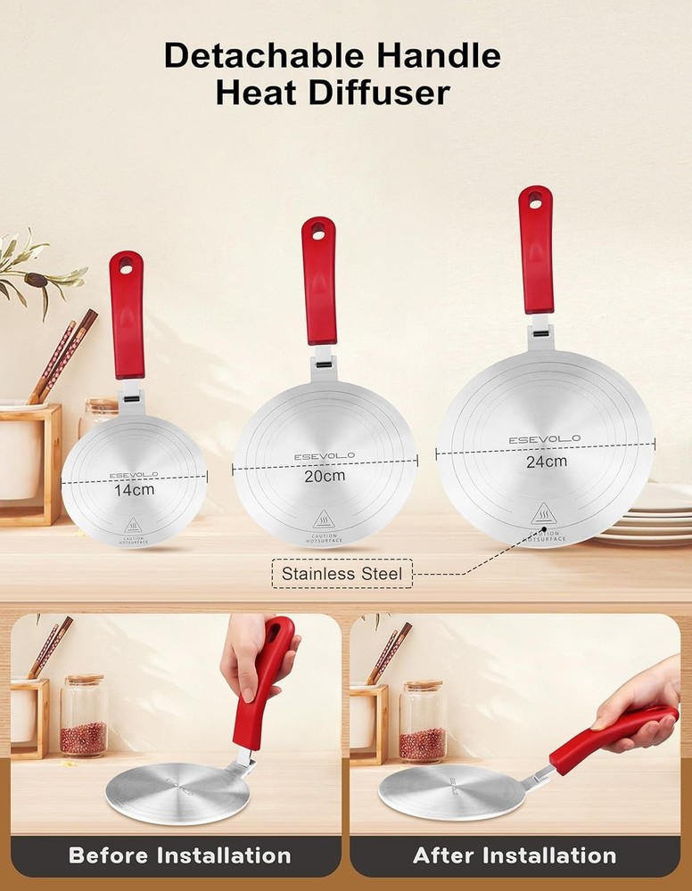 9.45 inch Heat Diffuser Stainless Steel Induction Diffuser Plate for Electric...