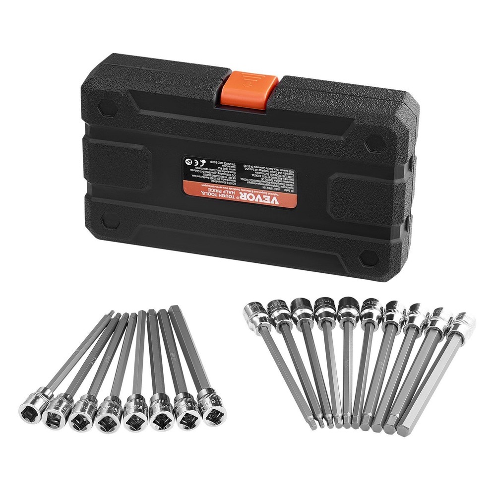 Extended 3/8in Drive S2 Alloy 18Pc Hex Bit Socket Set