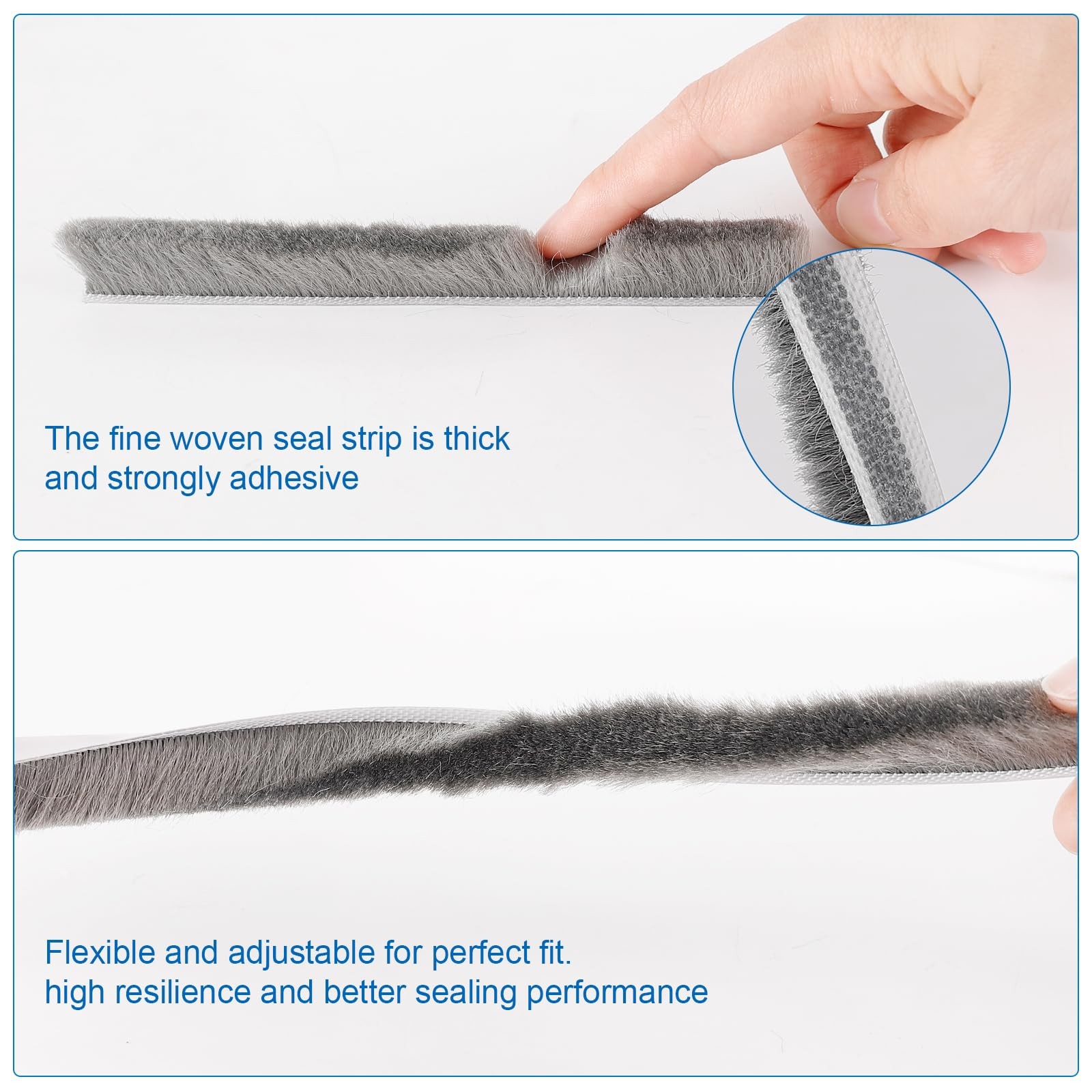 33 Ft Weather Stripping Door Seal. Self-Adhesive Soundproofing Weather Stripping