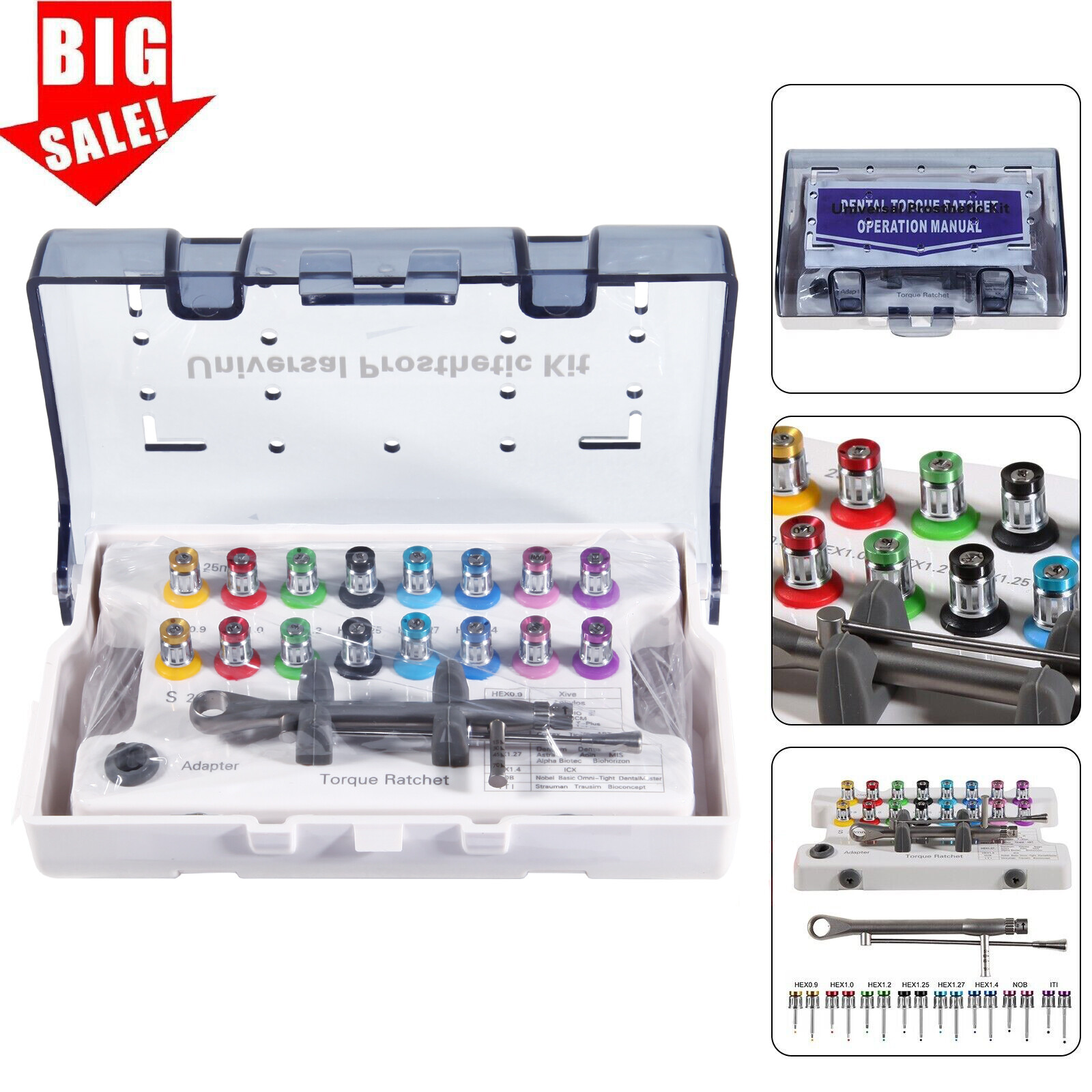 Dental Universal Implant Prosthetic Kit Torque Wrench Screw Drivers Remover st