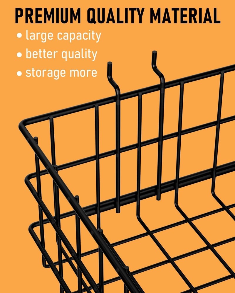 Adjustable Pegboard Baskets Set - 4 Sizes for Ultimate Storage Flexibility