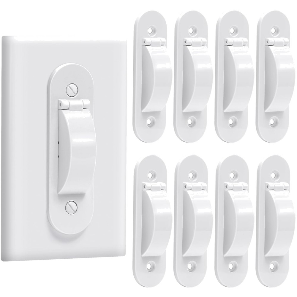 8-Pack Child Proof Light Switch Guards:  Toggle Protection in White