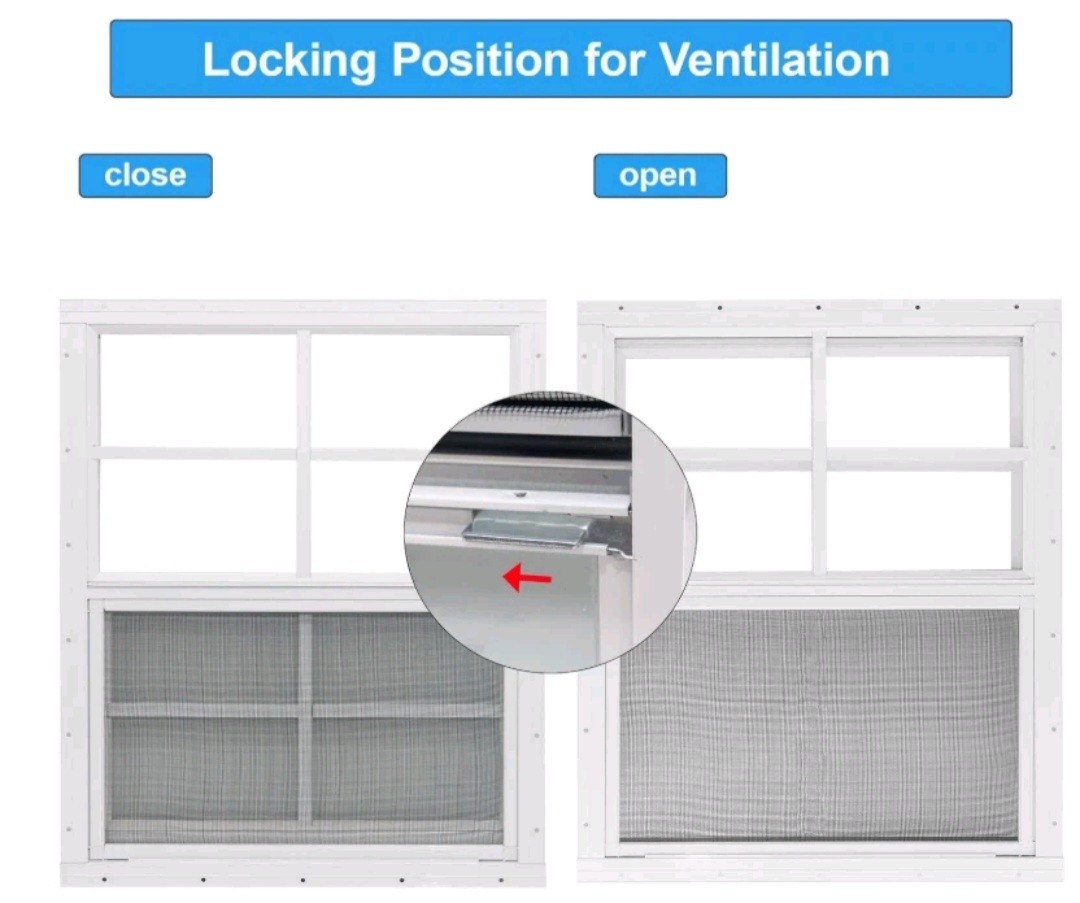 24x36" (2 Pack) Single-pane Aluminum Shed Windows White Durable screws included