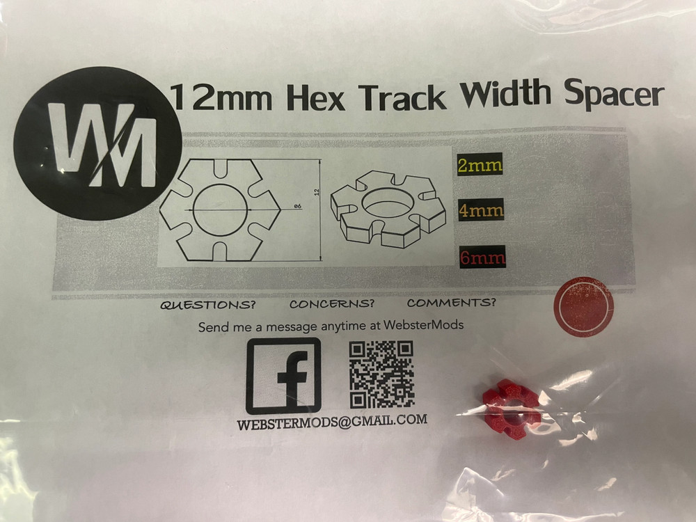 Webster Mods 12mm Hex Track Width Spacer 2mm Thick