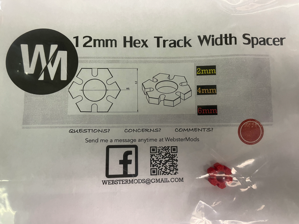 Webster Mods 12mm Hex Track Width Spacer 2mm Thick