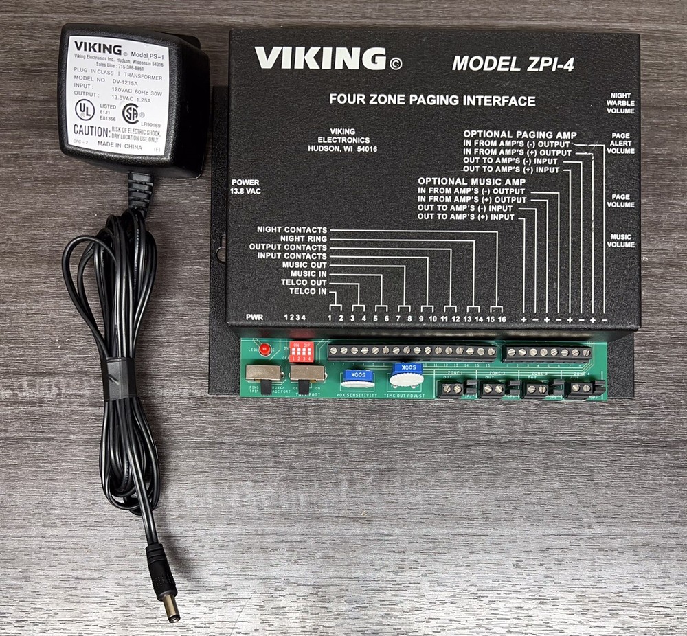 Viking ZPI-4 4 zone Paging Interface #TL-364