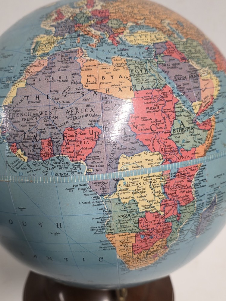 VINTAGE Replogle 10 Inch Reference Globe, Chicago ILL - Gustav Brückmann