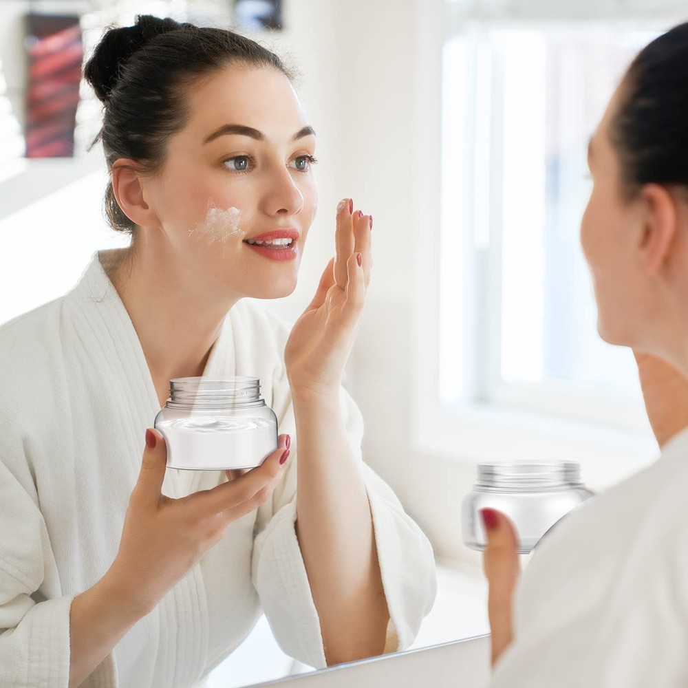 24 Pack Plastic Jars with Lids Labels Multiuse Containers Empty Body Scrub