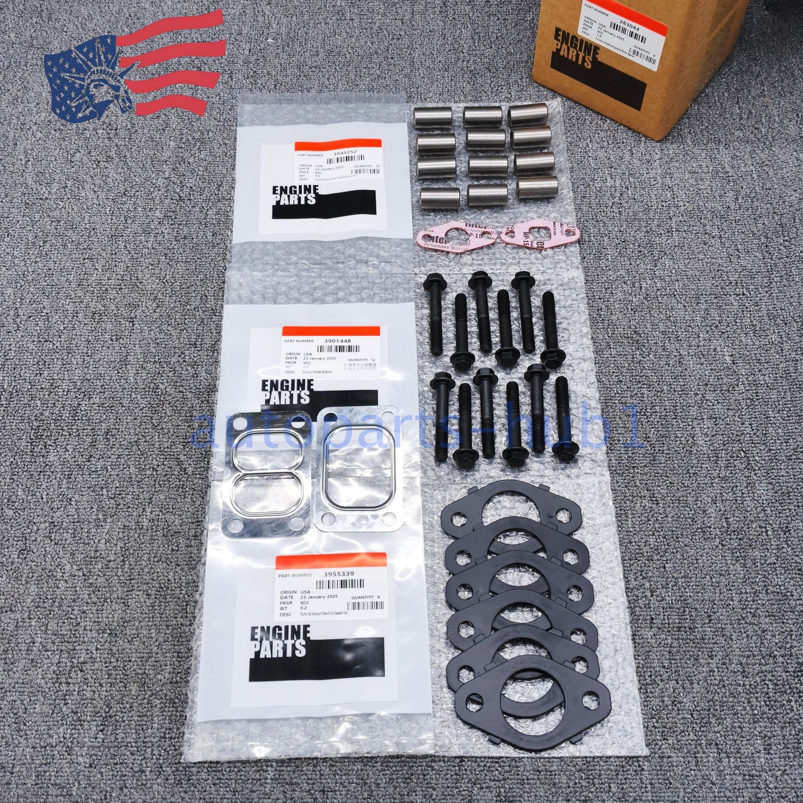 NEW Exhaust Manifold Gaskets Bolts Spacer For Dodge Ram Cummins B5.9 6.7 03-19