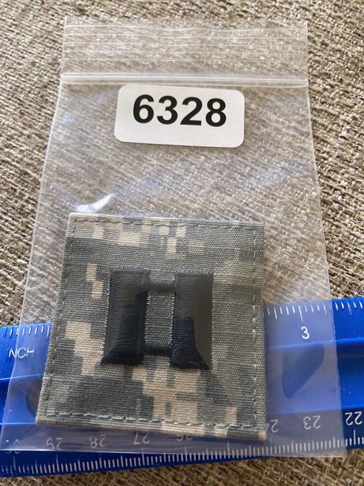 US Army Captain CPT O-3 Rank ACU Hook / Loop Pattern Military Patch INV6328