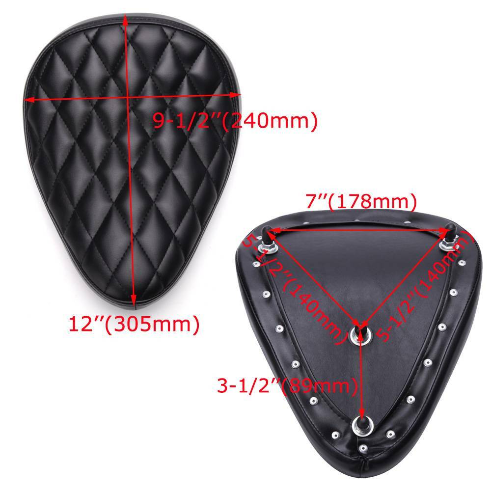 For Yamaha V-Star 250 650 950 1100 1300 Bobber Solo Seat 3" Spring Base Saddle