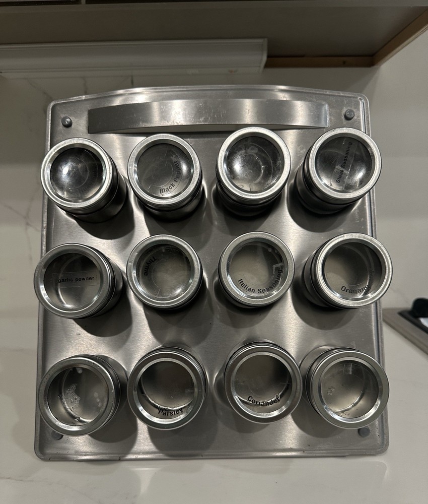 Spice Rack Organizer With Magnetic Containers