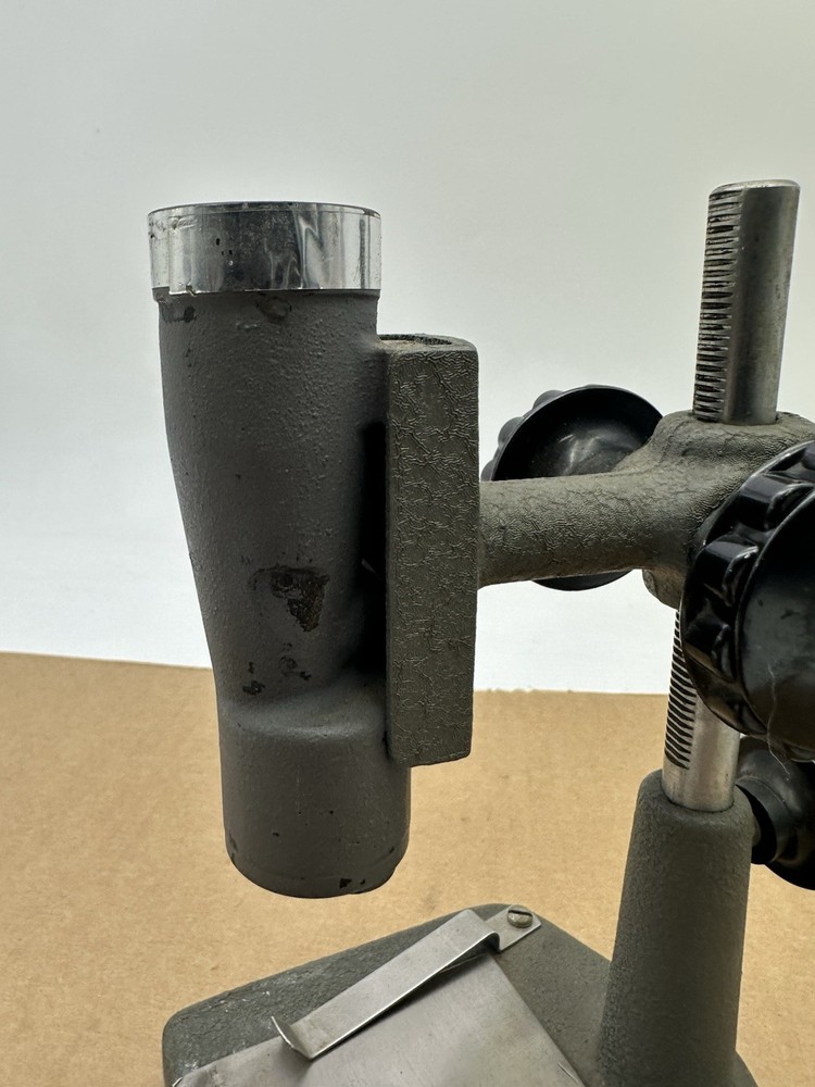 Vintage Optical Microscope Cast Iron Base Adjustable Stand Only - Unknown Maker