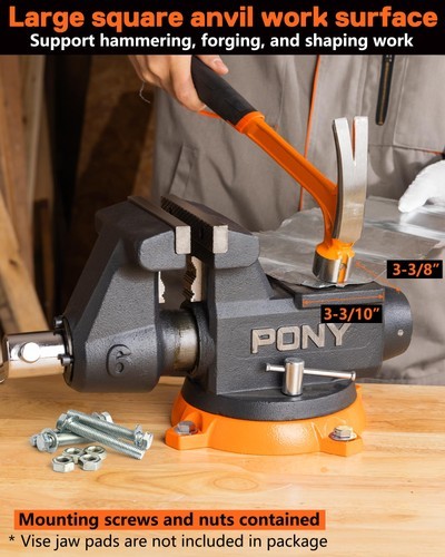 PONY 6 Inch Heavy Duty Bench Vise 8800LBS Clamping Force Pro Workshop Workbench