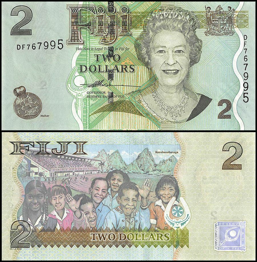 Fiji 2 Dollars, 2007 ND, P-109a, UNC