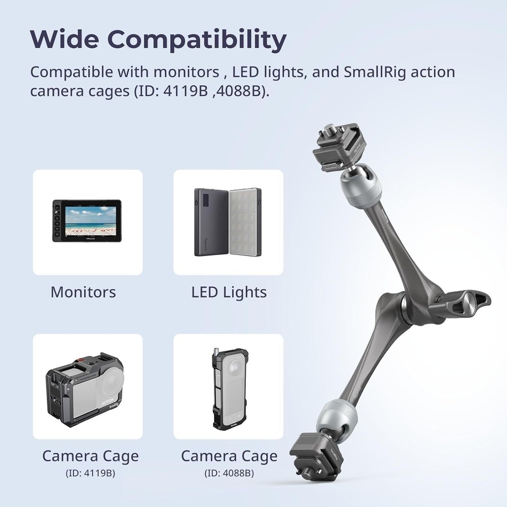 SmallRig 11" Rosette Magic Arm for Monitors, Lights, Max Load Cpacity 3kg - 4489