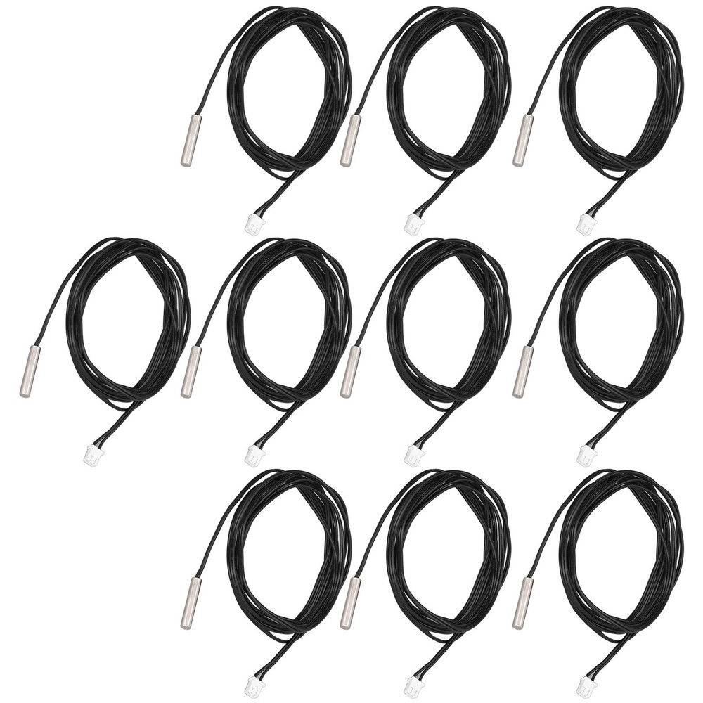 10Pcs Thermistor Sensor Temp Probe 5x25mm Cylindrical Head 2M Cable Part