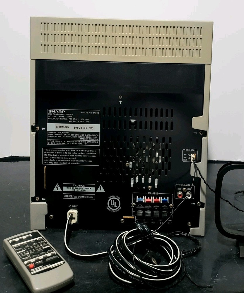 SHARP Mini Component Shelf System - CD-BA300 - Tested, Dual Sided Speakers, READ