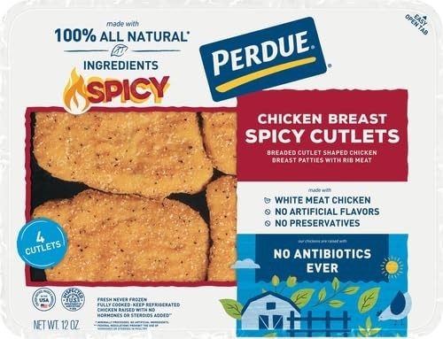 Perdue Spicy Breaded Chicken Cutlet, 0.75 Lb Pack of 2