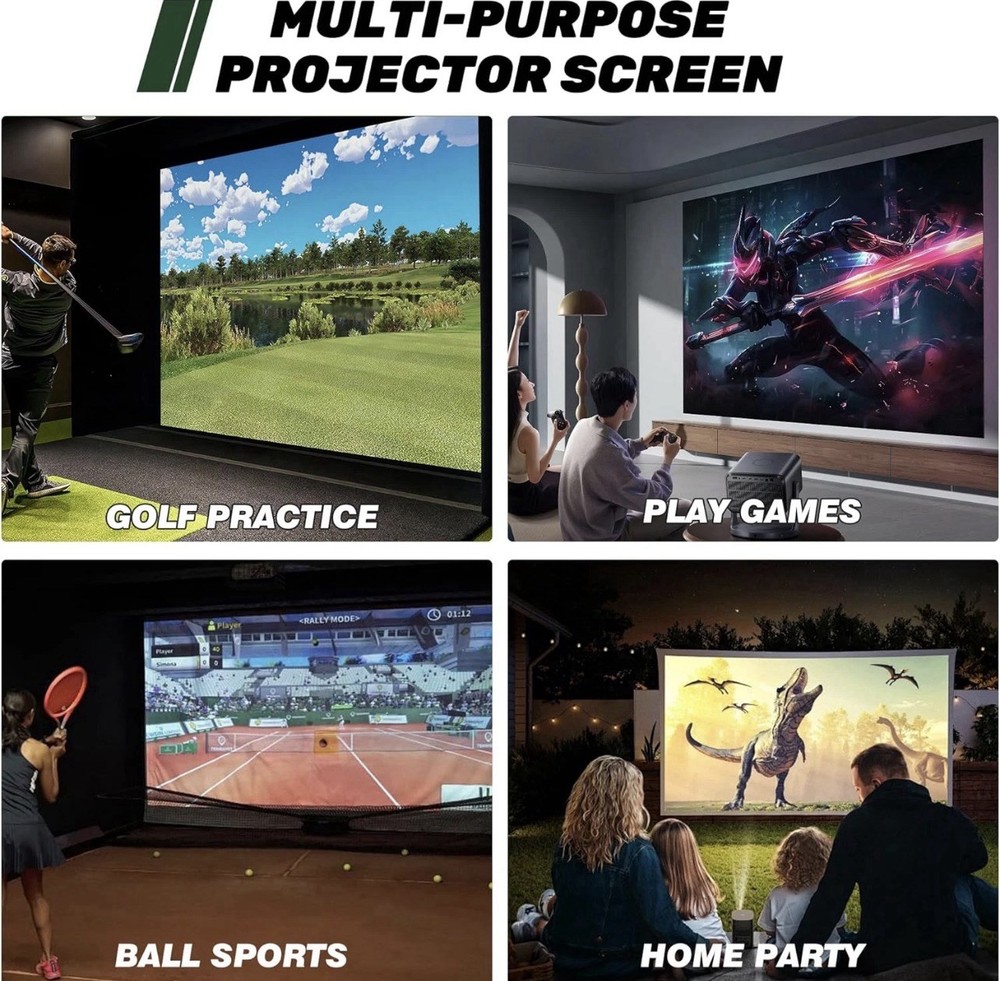 Fireproof Golf Simulator Impact Screen, 3D Air Mesh Impact Screen for Golf Train