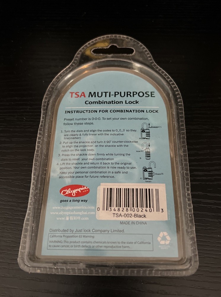 Olympia TSA multipurpose combination lock new
