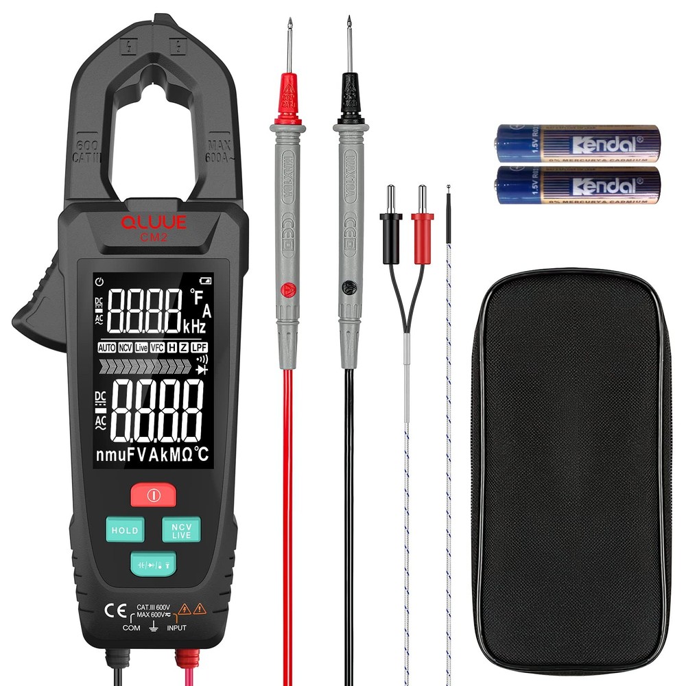 Digital Clamp Meter Multimeter for AC/DC Current & Voltage, Auto-ranging 9999...
