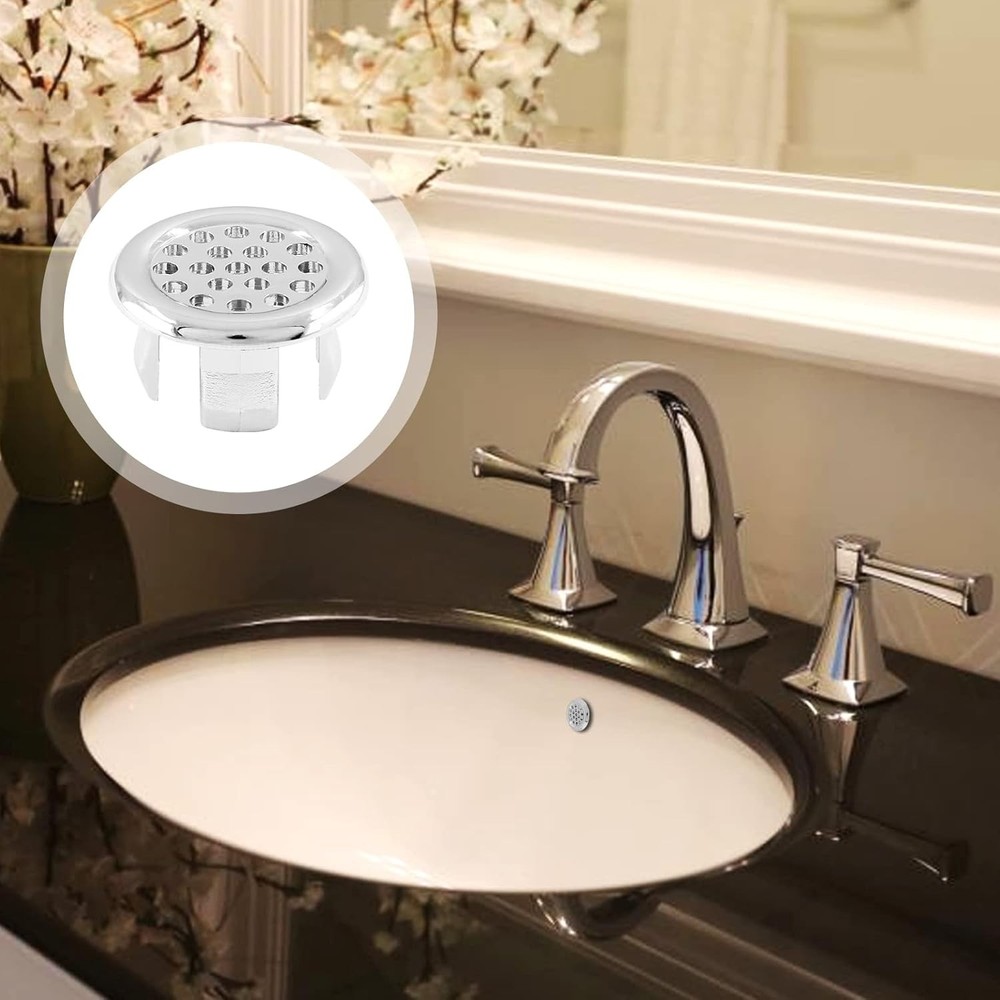 4pc Bathroom Sink Overflow Trim Ring, Plastic Mesh Hole Trim Ring for Kitchen