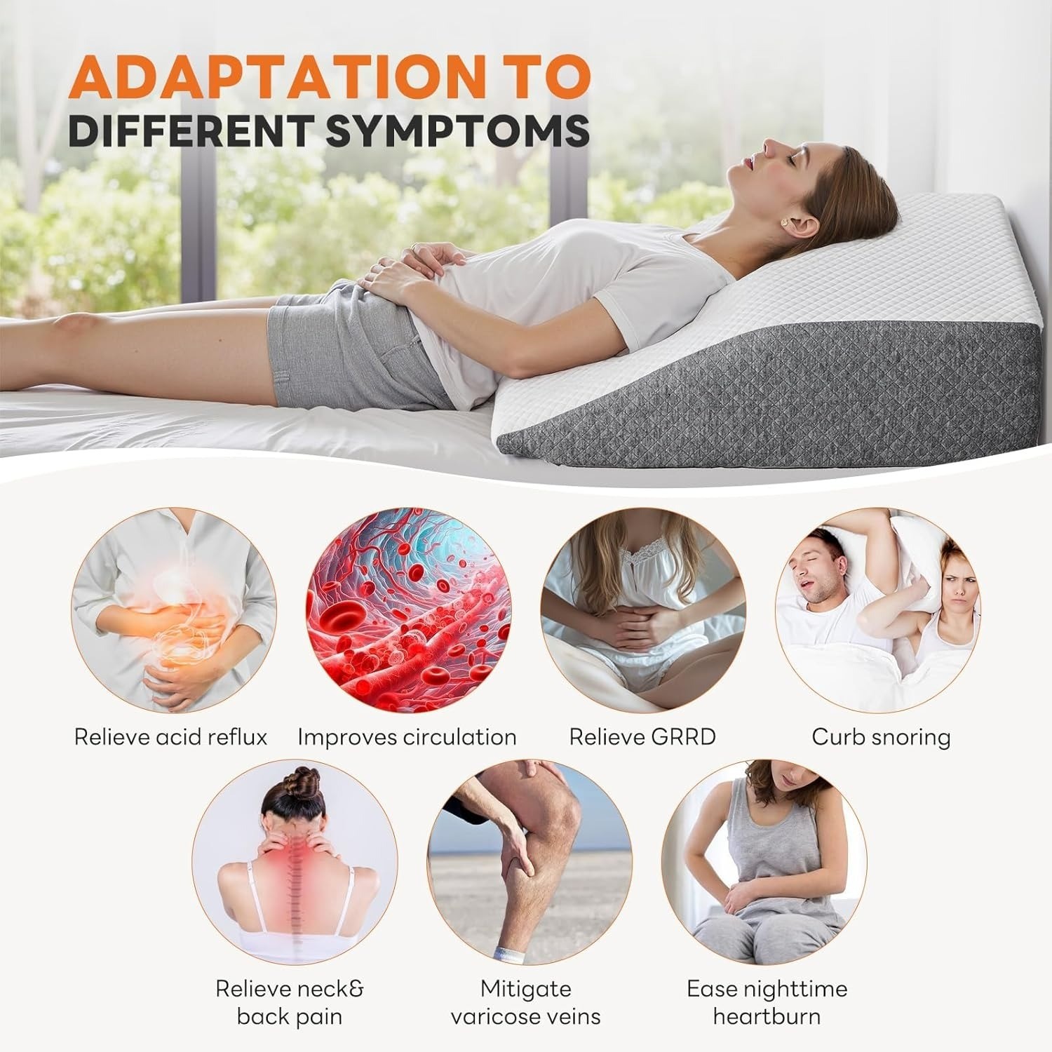 Wedge Pillow Body Pillow for Sleeping Apnea Neck Pain Relief Sleeping Comfort