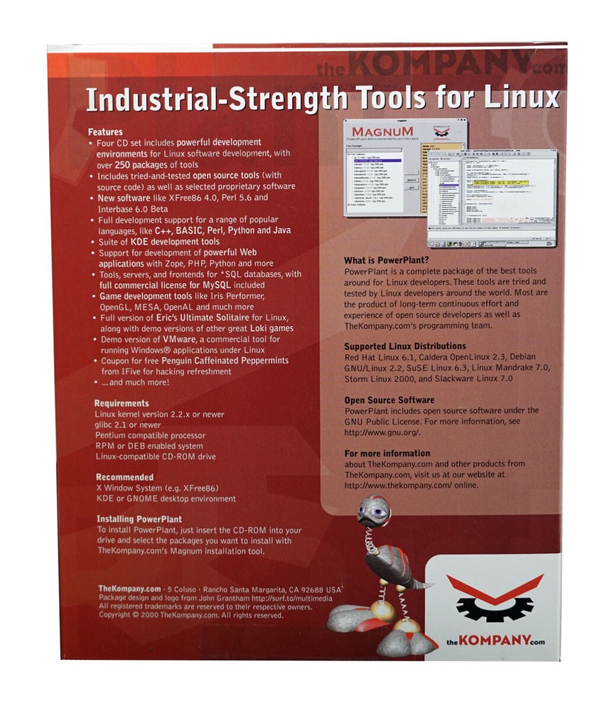 Power Plant (over 250 Linux Development Tools)includes a LOKI Game - 4 CD Set