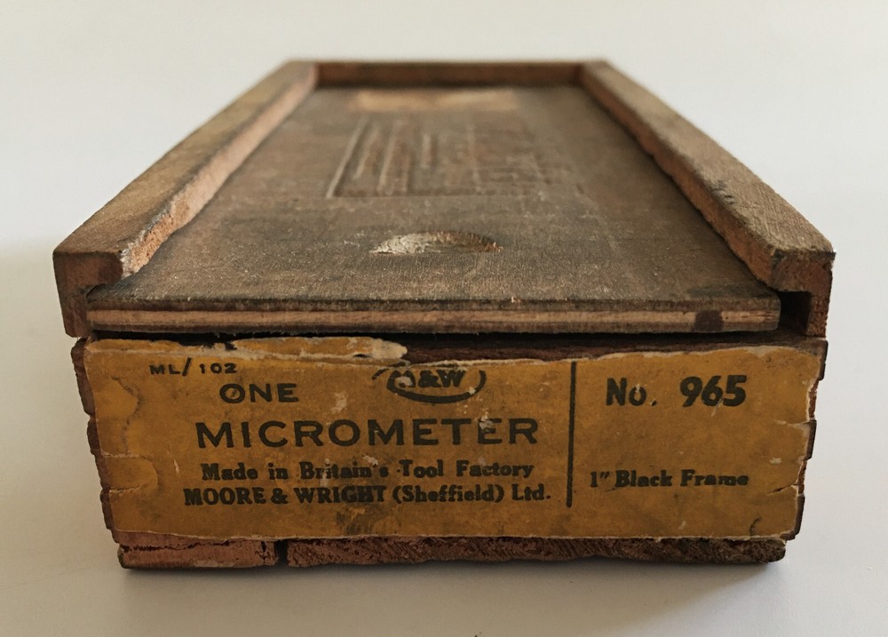 Vintage Boxed, ‘Moore & Wright’ Micrometer No. 965