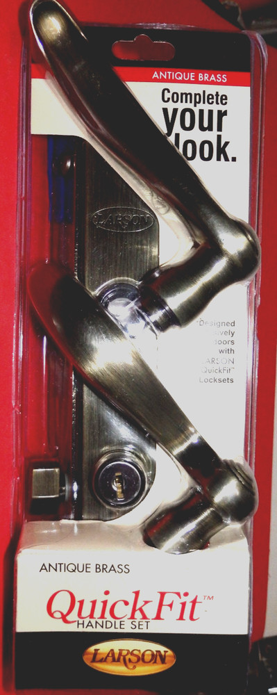 Larson Quick Fit Handle Set Antique Brass 20297820 NEW Sealed Packaging