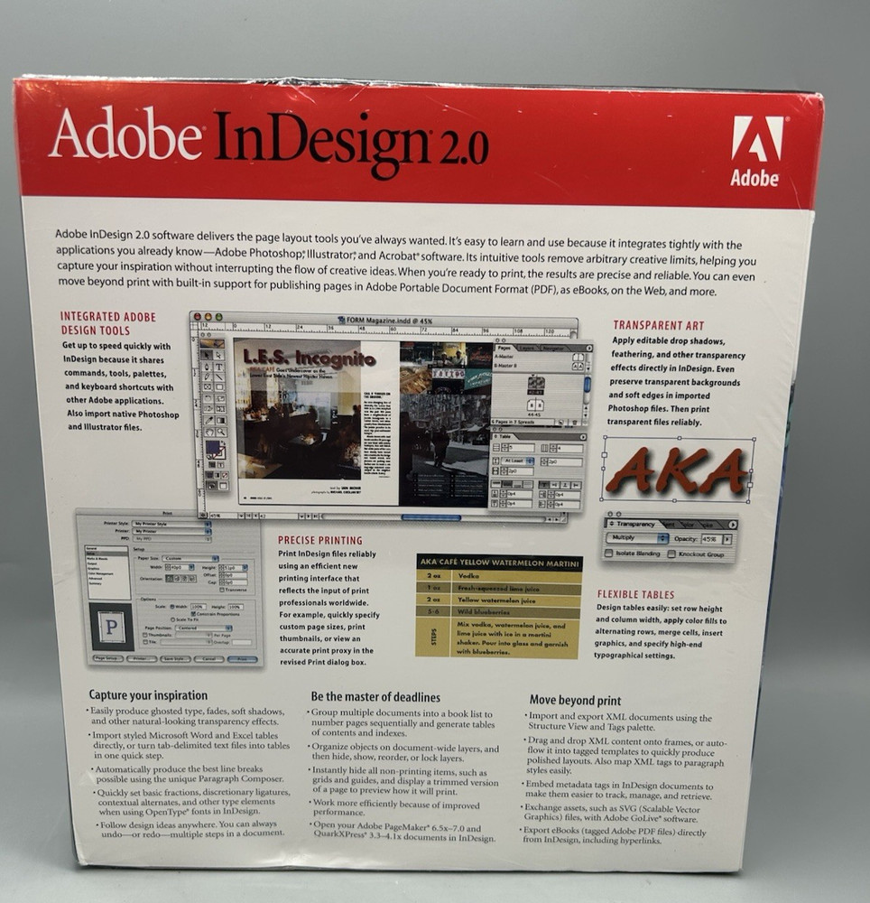 Adobe InDesign 2.0 for Macintosh Retail 1 User - Sealed