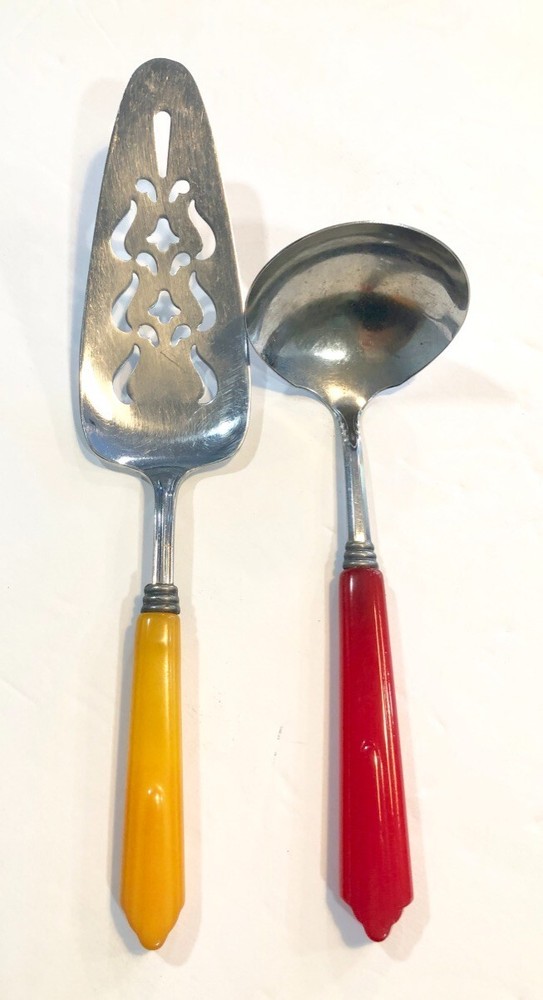 Bakelite Catalin 15 pc Partial Set Multicolor Flatware 1930's #4