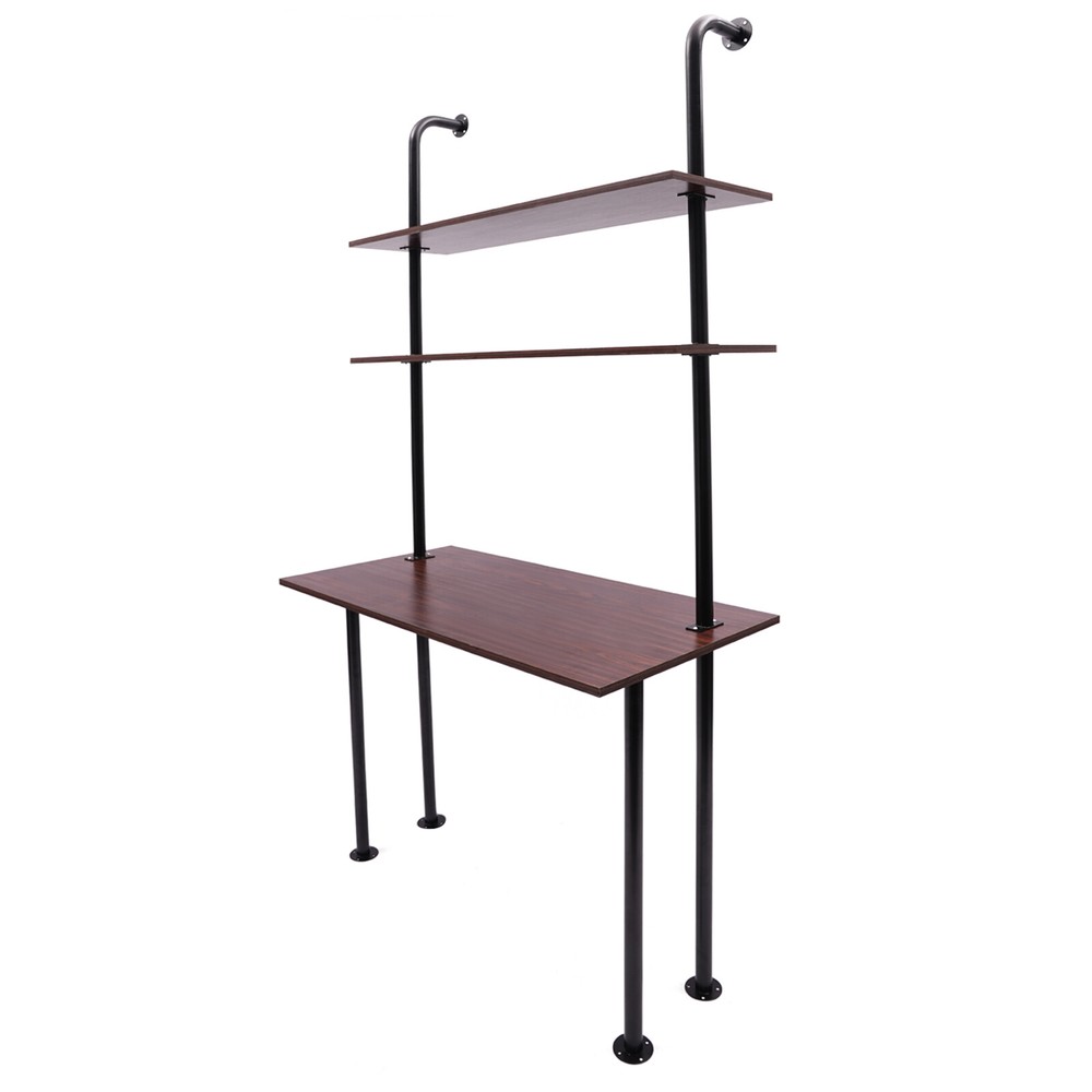 3 Tiers Wall Mounted Desk Table Wall Organizer Wall Mount Computer Writing