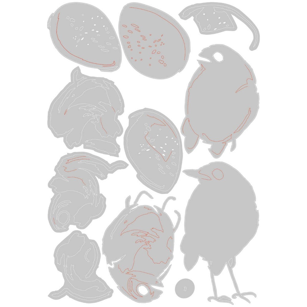 BIRD AND EGG COLORIZE-Sizzix Thinlits Die Set-Tim Holtz Dies-Craft-Robin-665857