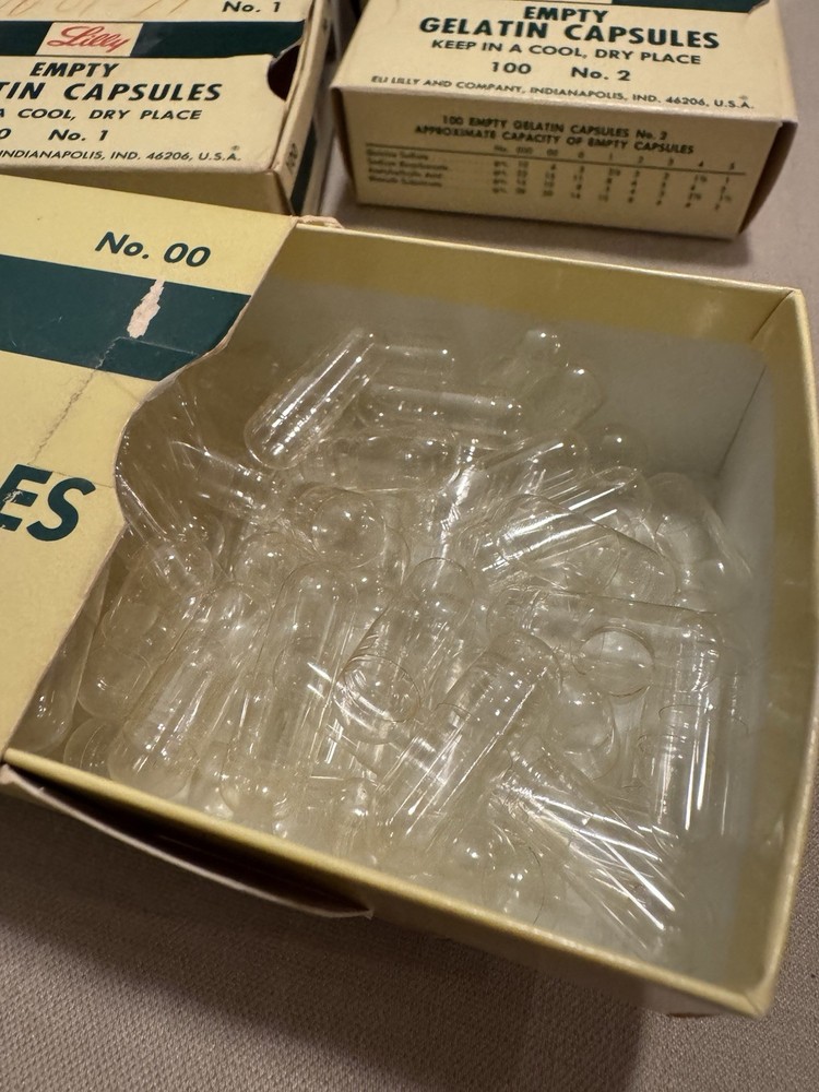 Lilly Clear Empty Pill Clear Gelatin Capsules - Five Boxes