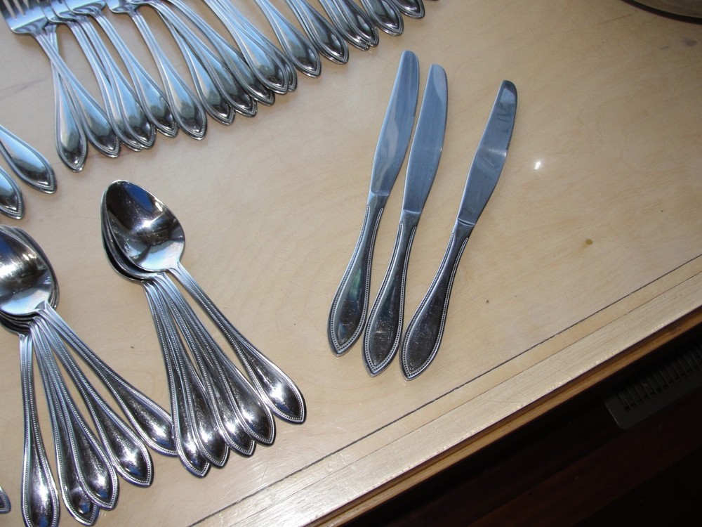 47 pcs. TOWLE Tuscan Bead Stainless Flatware Lot