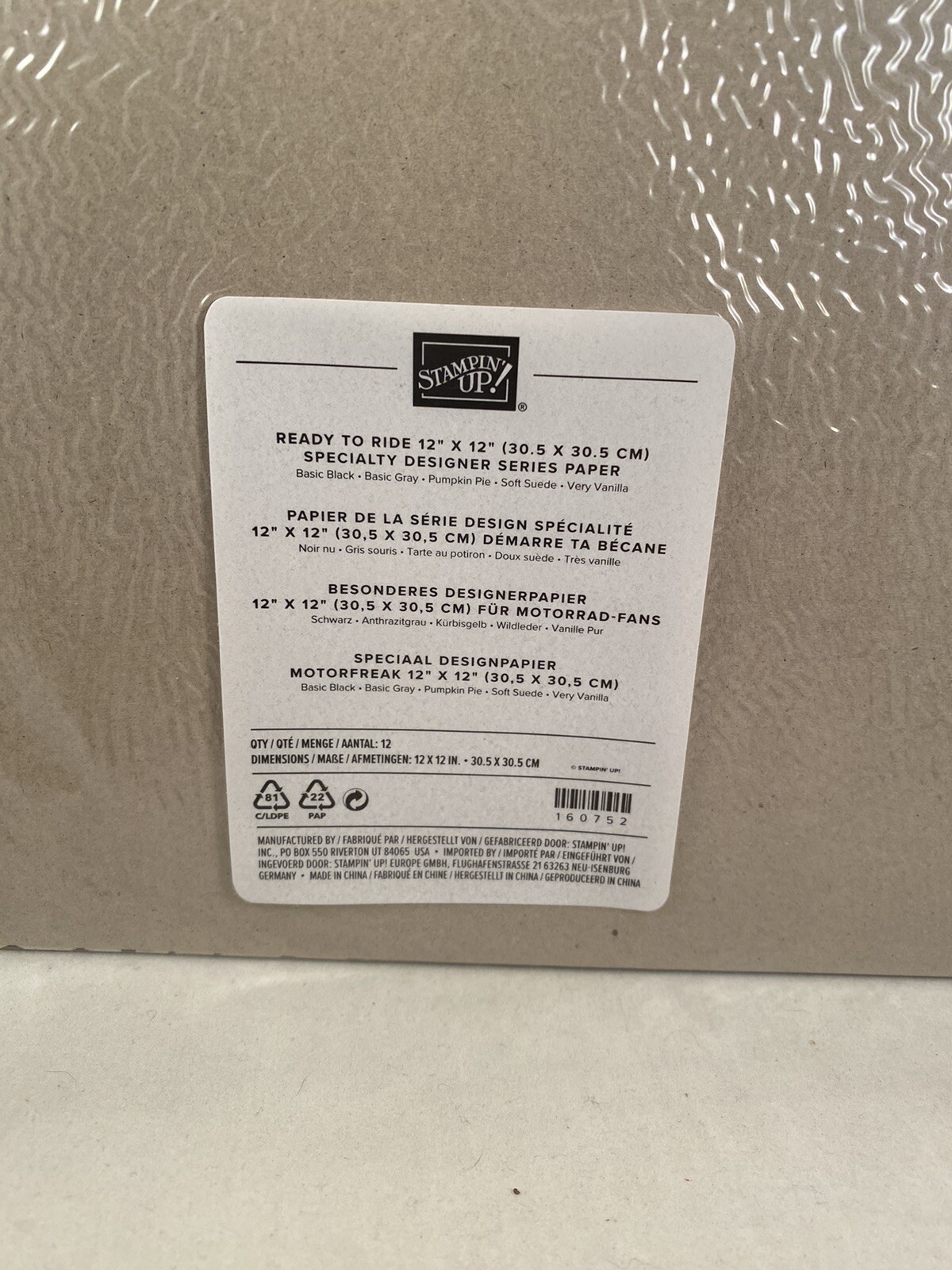 READY TO RIDE Specialty Designer Series Paper DSP Stampin Up 12 X 12 Full 160752