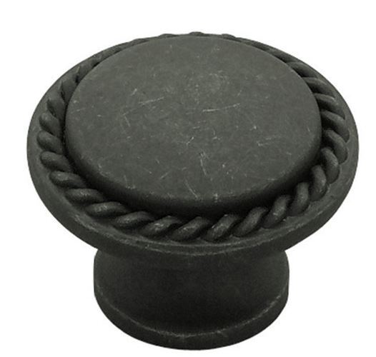1-3/16" Rope Edge Knob Pewter