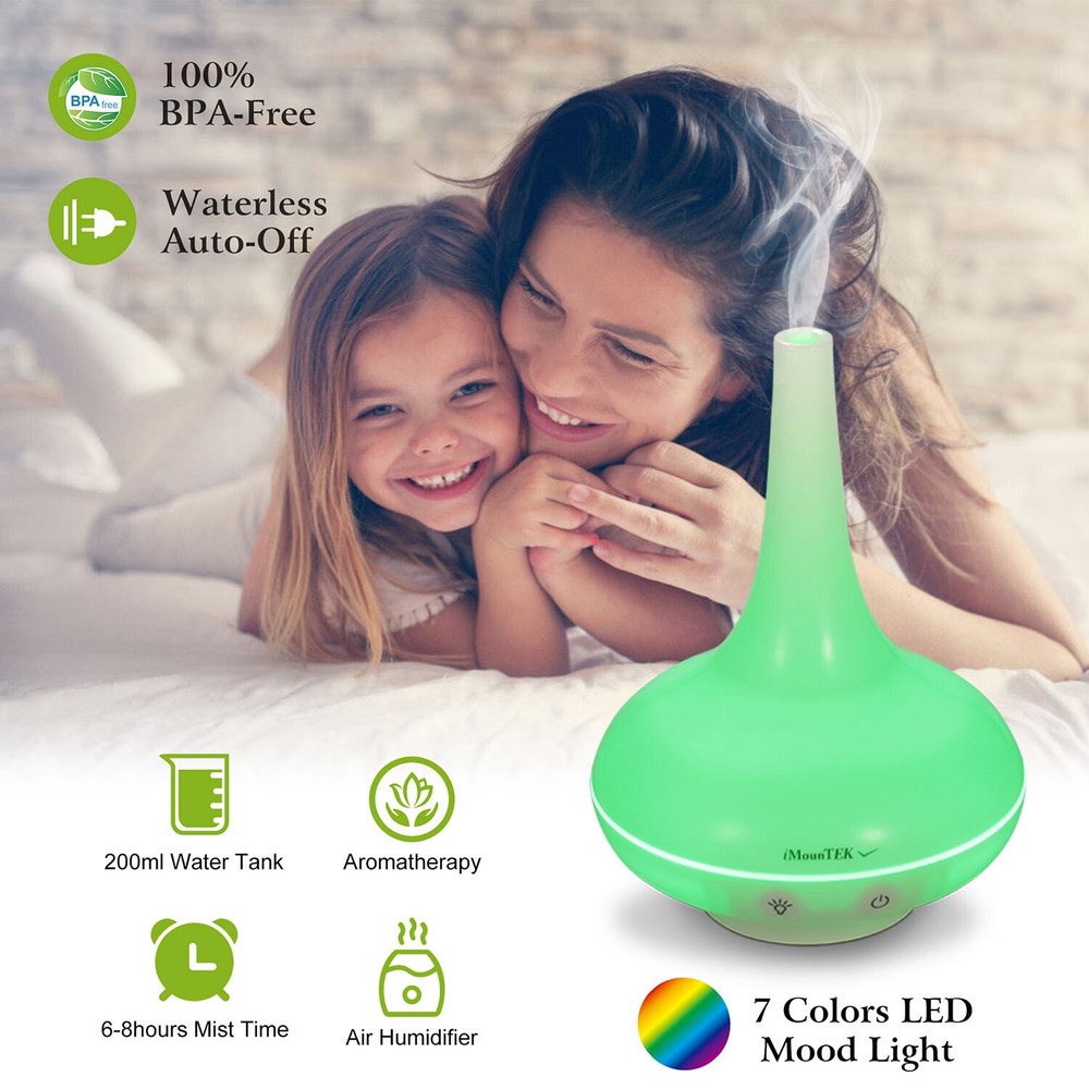 200ML Ultrasonic Home Aroma Humidifier Air Diffuser Purifier Lonizer Atomizer