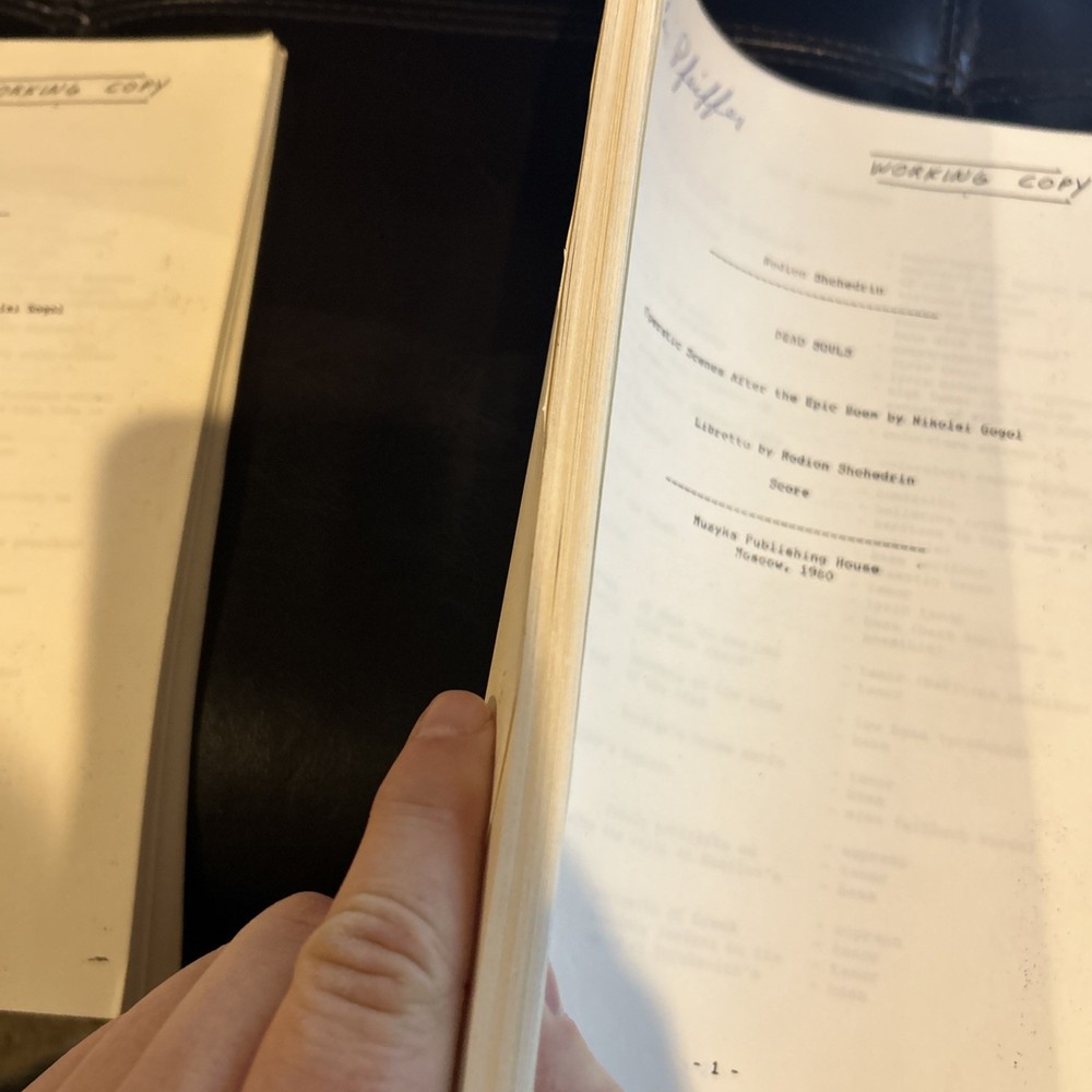 Rodion Shchedrin Dead Souls Original Moscow Opera Script 1980 Two Scripts & More