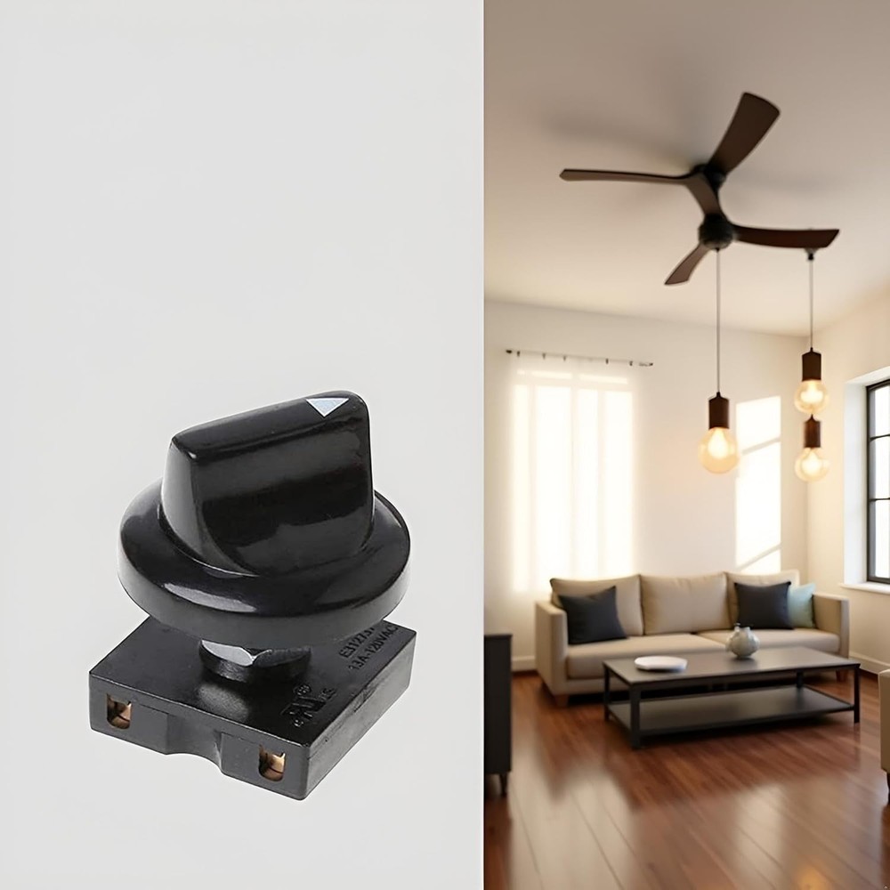 Durable 3-Speed Ceiling Fan Rotary Switch for Professional Wall Installation