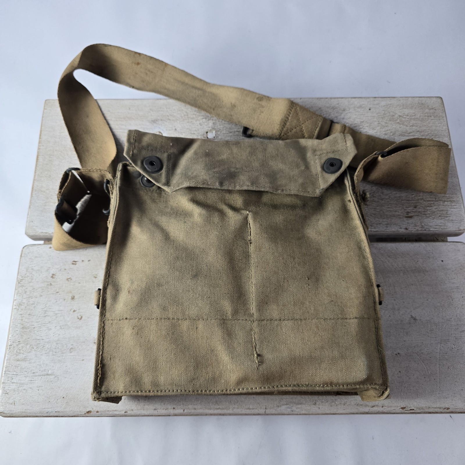 ORIGINAL WWI  US ARMY M1917 SBR GAS MASK CARRY BAG-NAMED